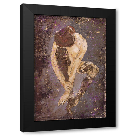 Burgundy Repose Black Modern Wood Framed Art Print with Double Matting by Wiley, Marta