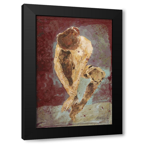 Wine burgundy Repose Black Modern Wood Framed Art Print with Double Matting by Wiley, Marta