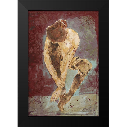 Wine burgundy Repose Black Modern Wood Framed Art Print by Wiley, Marta