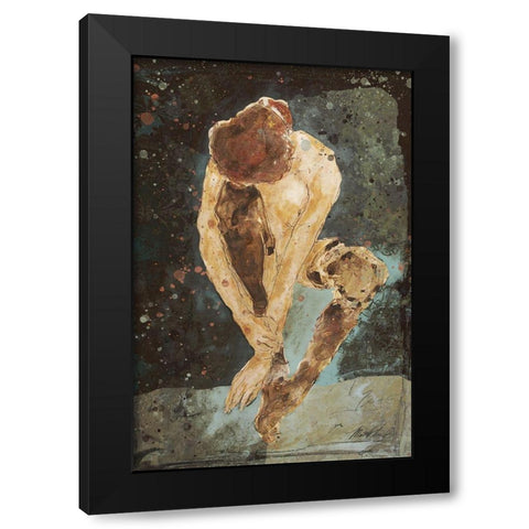 Charcoal Repose Black Modern Wood Framed Art Print with Double Matting by Wiley, Marta