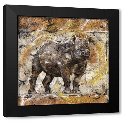 Fibonacci Rhino II Black Modern Wood Framed Art Print by Wiley, Marta
