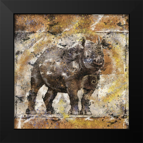 Fibonacci Rhino II Black Modern Wood Framed Art Print by Wiley, Marta