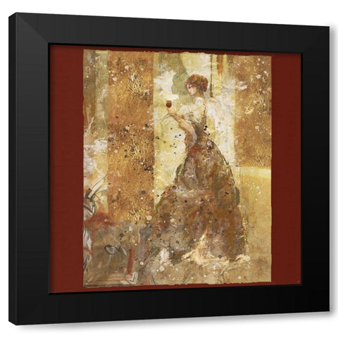 Wine I red Black Modern Wood Framed Art Print by Wiley, Marta