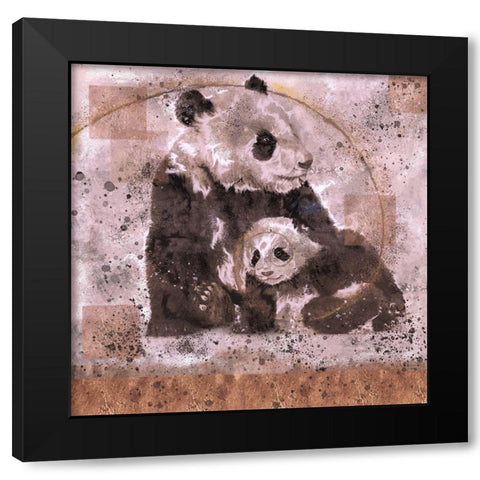 Fibonacci Panda V Black Modern Wood Framed Art Print with Double Matting by Wiley, Marta
