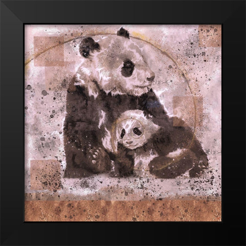 Fibonacci Panda V Black Modern Wood Framed Art Print by Wiley, Marta