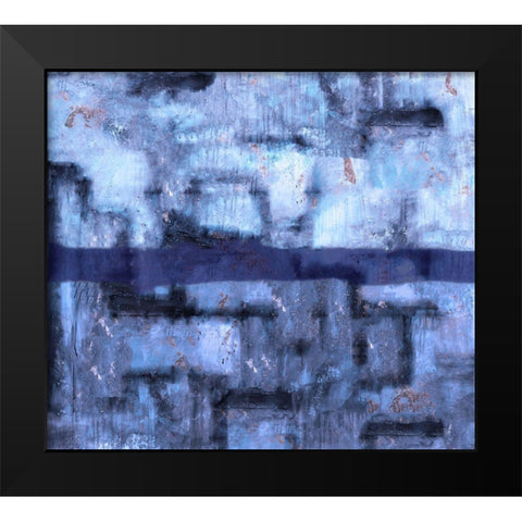 Blue Abstract XXVIIII Black Modern Wood Framed Art Print by Wiley, Marta