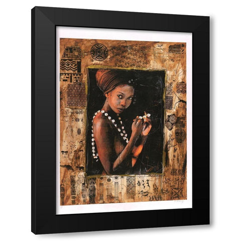 African- Different Frame I Black Modern Wood Framed Art Print by Wiley, Marta