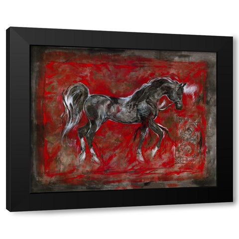 Red Lepa Zena Differnt Border Black Modern Wood Framed Art Print with Double Matting by Wiley, Marta