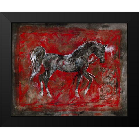 Red Lepa Zena Differnt Border Black Modern Wood Framed Art Print by Wiley, Marta