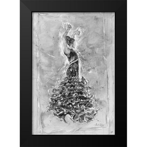 Flamenco On Linen Black Modern Wood Framed Art Print by Wiley, Marta