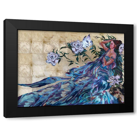 Pimavera Blue Black Modern Wood Framed Art Print with Double Matting by Wiley, Marta