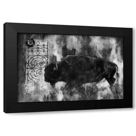 Buffalo BandW Black Modern Wood Framed Art Print by Wiley, Marta