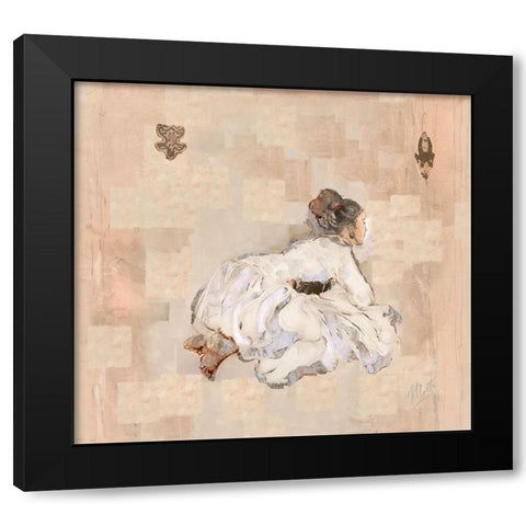Silk Squares Black Modern Wood Framed Art Print with Double Matting by Wiley, Marta