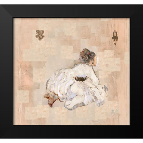 Silk Squares Black Modern Wood Framed Art Print by Wiley, Marta
