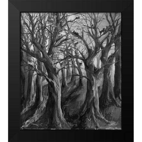Cats BandW Black Modern Wood Framed Art Print by Wiley, Marta