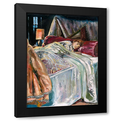 Child Sleeping Black Modern Wood Framed Art Print by Wiley, Marta
