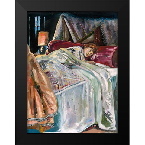 Child Sleeping Black Modern Wood Framed Art Print by Wiley, Marta