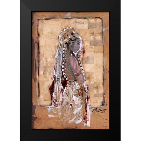 Golden Princess Black Modern Wood Framed Art Print by Wiley, Marta
