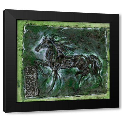 Green Lepa Zena Black Modern Wood Framed Art Print by Wiley, Marta