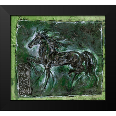 Green Lepa Zena Black Modern Wood Framed Art Print by Wiley, Marta
