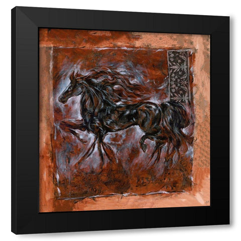 Sepia Horse Black Modern Wood Framed Art Print with Double Matting by Wiley, Marta