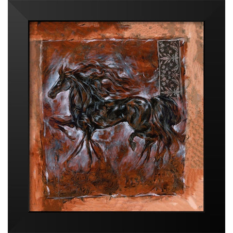Sepia Horse Black Modern Wood Framed Art Print by Wiley, Marta