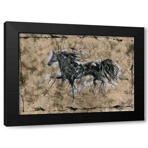 Crackle horse Black Modern Wood Framed Art Print with Double Matting by Wiley, Marta