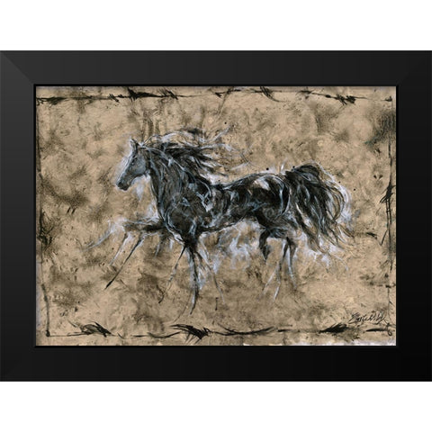 Crackle horse Black Modern Wood Framed Art Print by Wiley, Marta