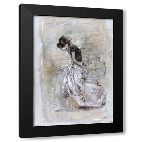 Dancer On Linen Black Modern Wood Framed Art Print with Double Matting by Wiley, Marta