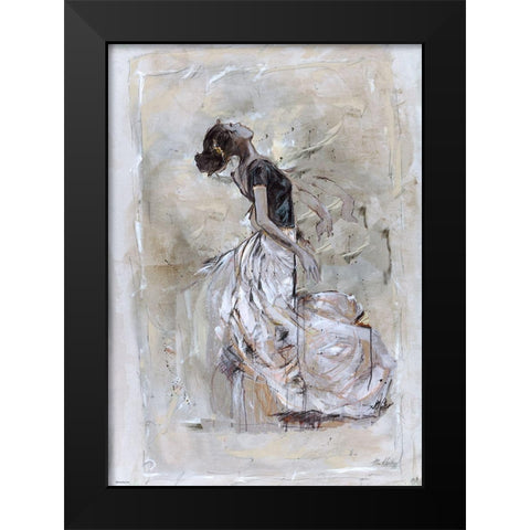 Dancer On Linen Black Modern Wood Framed Art Print by Wiley, Marta