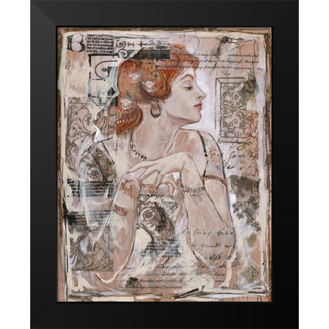Vintage Red Head Black Modern Wood Framed Art Print by Wiley, Marta