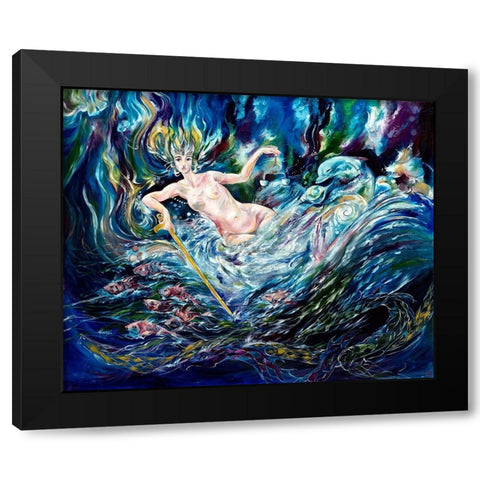 Goddess Black Modern Wood Framed Art Print by Wiley, Marta