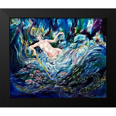 Goddess Black Modern Wood Framed Art Print by Wiley, Marta