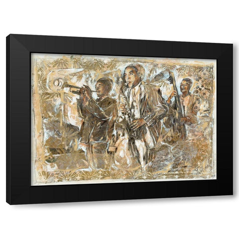 Jazz Patterns Black Modern Wood Framed Art Print with Double Matting by Wiley, Marta