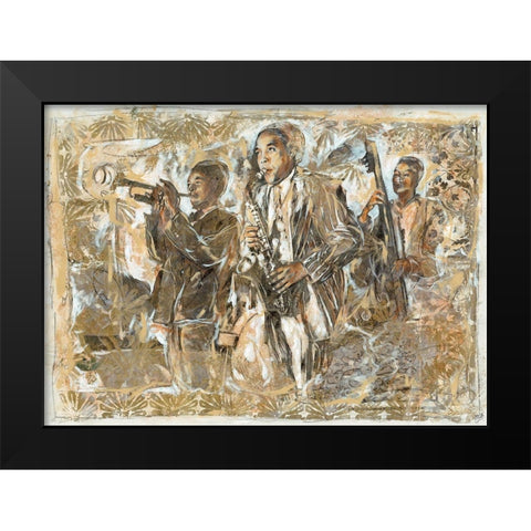 Jazz Patterns Black Modern Wood Framed Art Print by Wiley, Marta