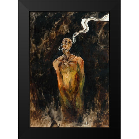 Demon Who Smells The Light Black Modern Wood Framed Art Print by Wiley, Marta