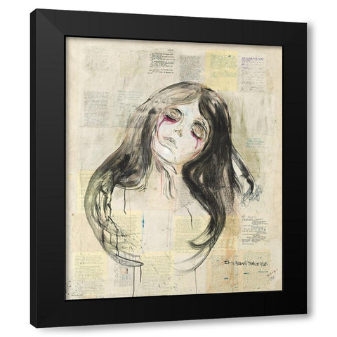 Tears Of Blood Black Modern Wood Framed Art Print by Wiley, Marta