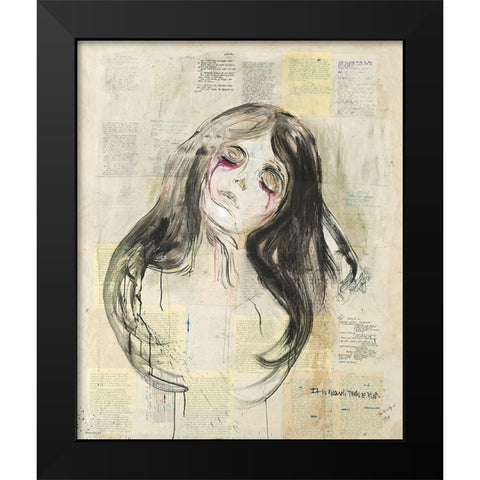 Tears Of Blood Black Modern Wood Framed Art Print by Wiley, Marta