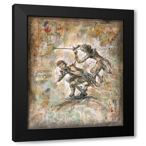 Flute Players Black Modern Wood Framed Art Print with Double Matting by Wiley, Marta