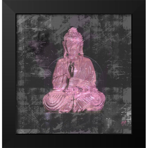 Pink Buddah Black Modern Wood Framed Art Print by Wiley, Marta