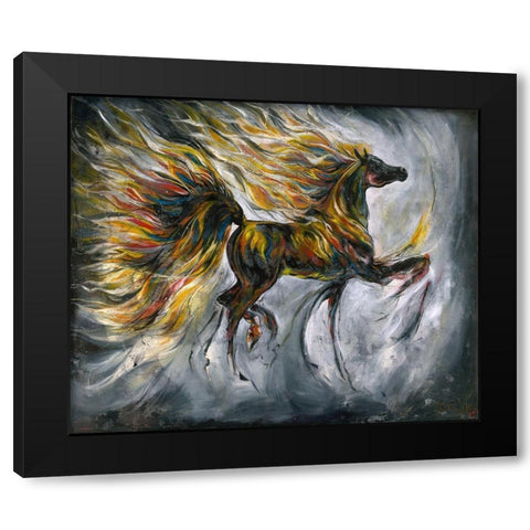 Colorful Lepa Zena Black Modern Wood Framed Art Print with Double Matting by Wiley, Marta