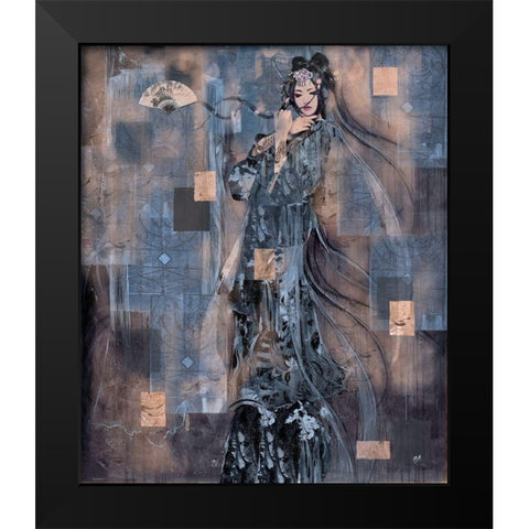 Geisha Tattoo I Black Modern Wood Framed Art Print by Wiley, Marta