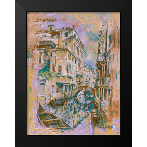 Italy beige, purple Black Modern Wood Framed Art Print by Wiley, Marta