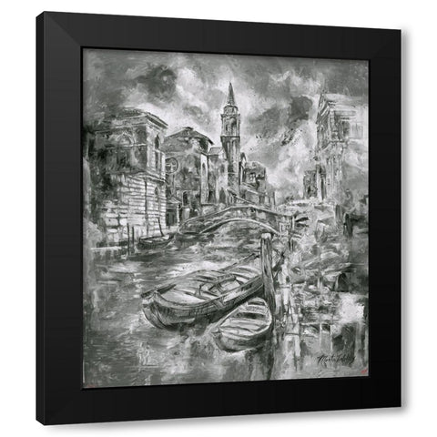 Black and White Sketch Black Modern Wood Framed Art Print with Double Matting by Wiley, Marta