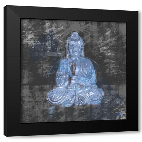 Blue Buddah Black Modern Wood Framed Art Print with Double Matting by Wiley, Marta
