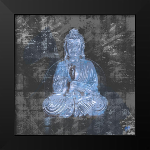Blue Buddah Black Modern Wood Framed Art Print by Wiley, Marta