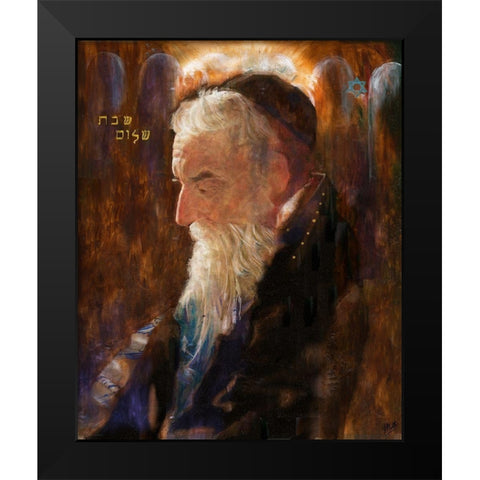 Rabbi Black Modern Wood Framed Art Print by Wiley, Marta