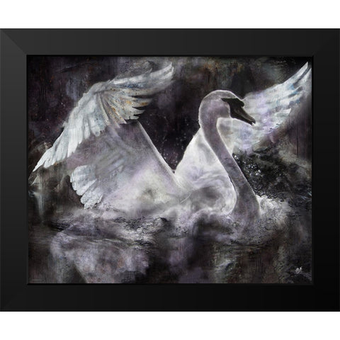 Swan I Black Modern Wood Framed Art Print by Wiley, Marta