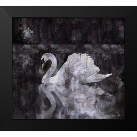 Swan II Black Modern Wood Framed Art Print by Wiley, Marta