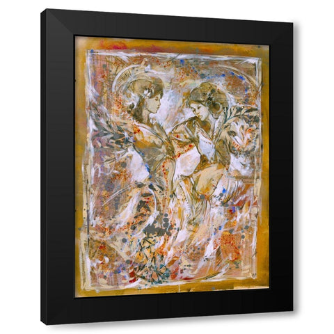 Sisters Black Modern Wood Framed Art Print with Double Matting by Wiley, Marta